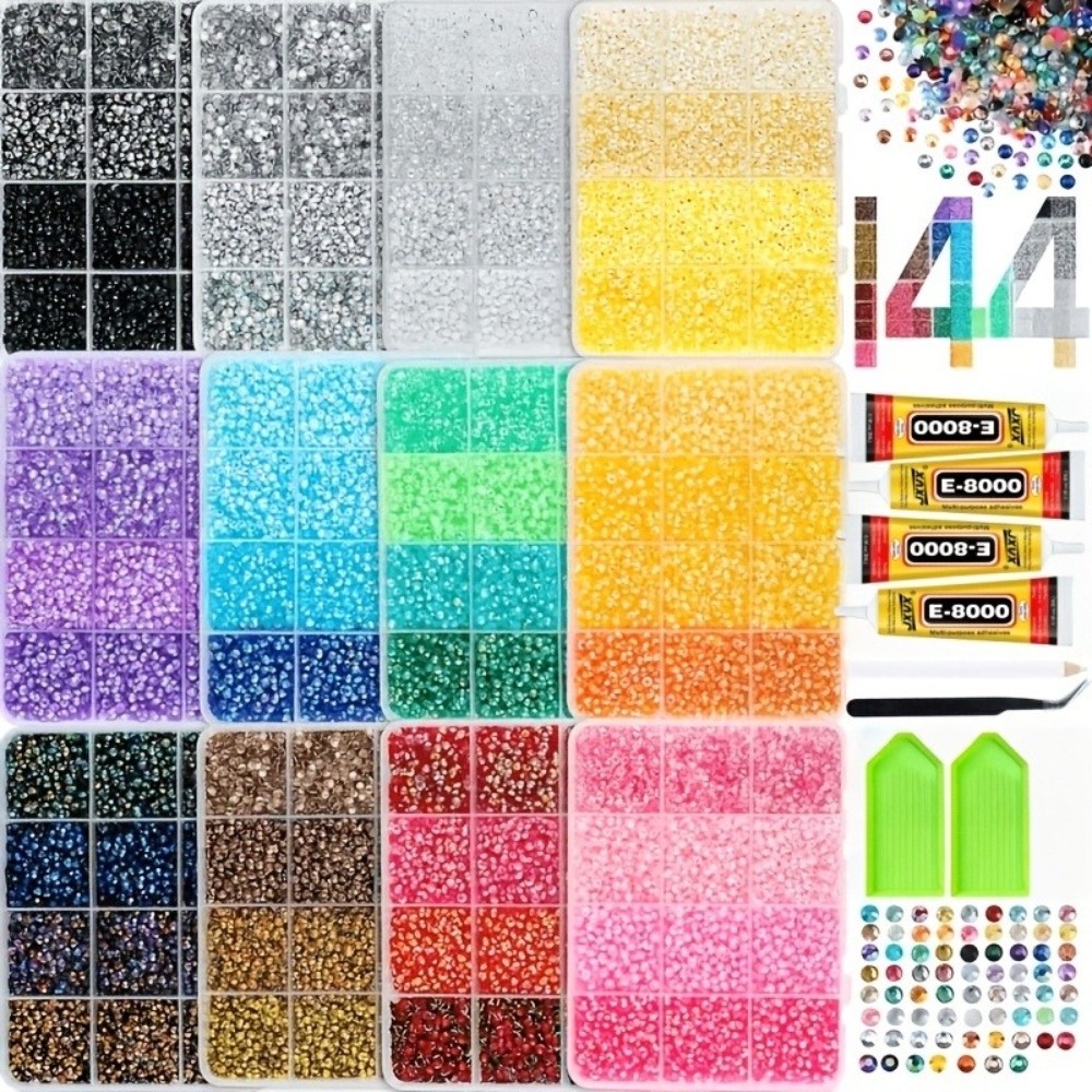 Resin Jewelry Kit - Multicolor Resin Rhinestone Kit Mixed Sizes