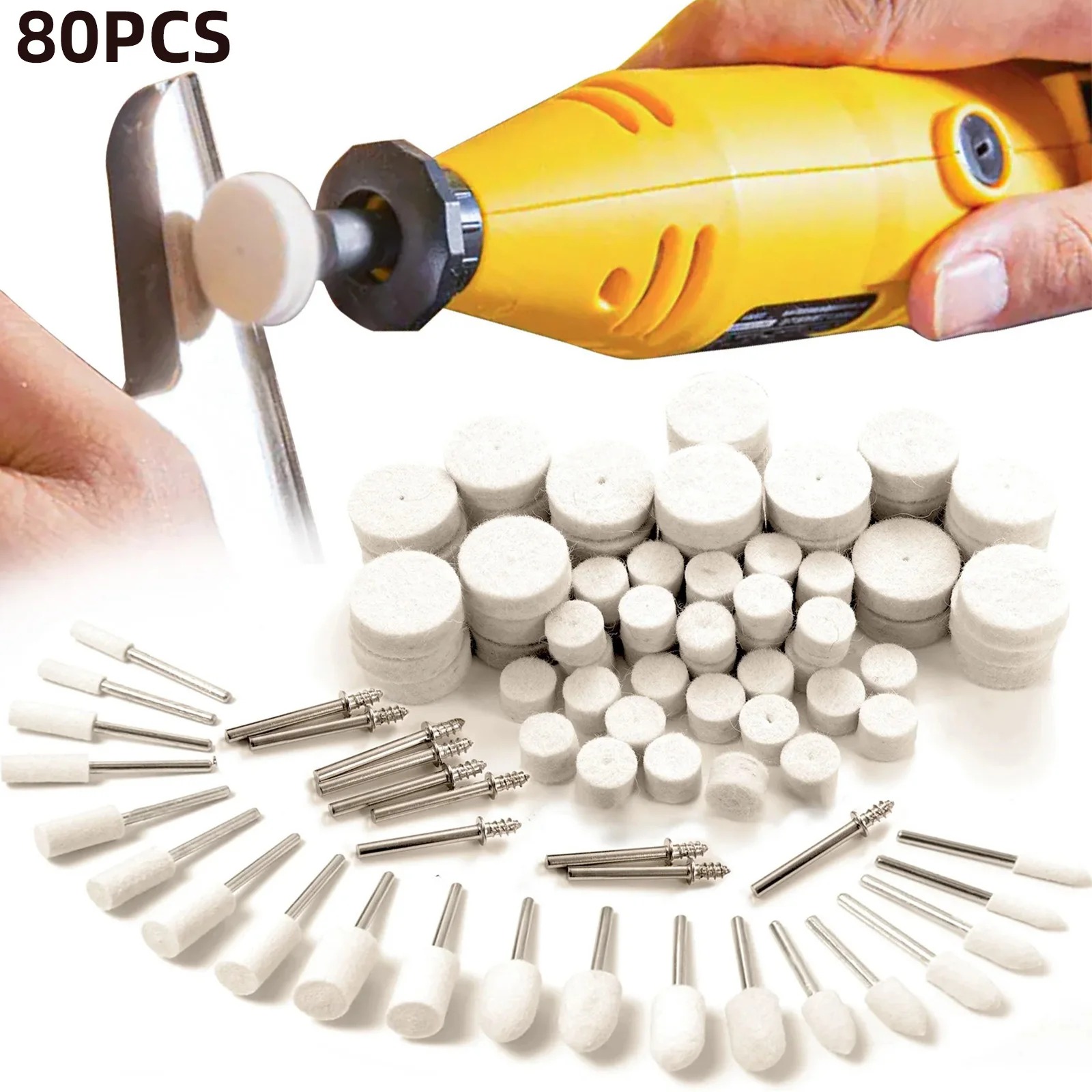 80PCS Wool Felt Buffing Wheel  - огляд і ціна Resin Jewelry Kit